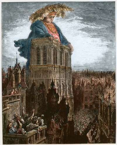 Gargantua sur les tours de Notre-Dame à Paris - illustration de 