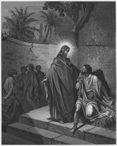 Gustave Doré Bible : Jésus guérissant le paralytique - Gustave Dore