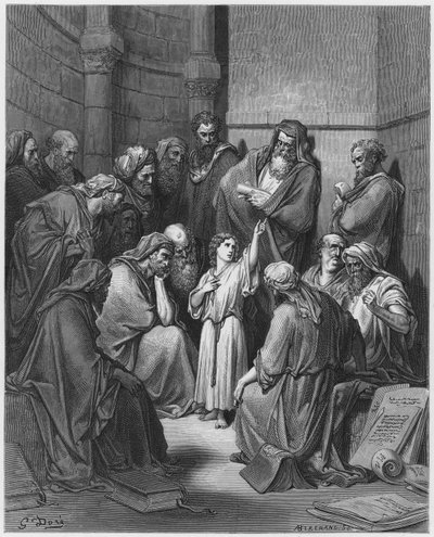 Bible de Gustave Doré : Jésus avec les docteurs - Gustave Dore