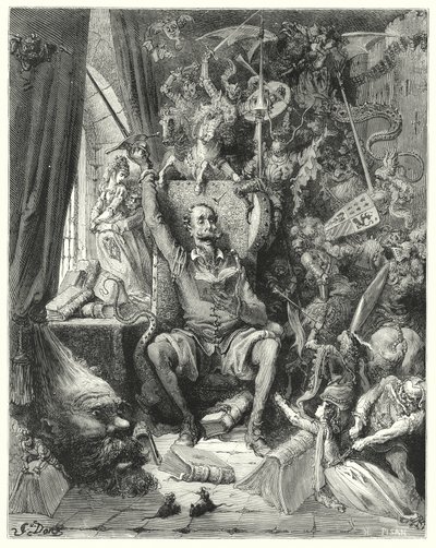 Don Quichotte de Gustave Doré : "Un monde de notions désordonnées, tirées de ses livres, envahissait son imagination" - Gustave Dore