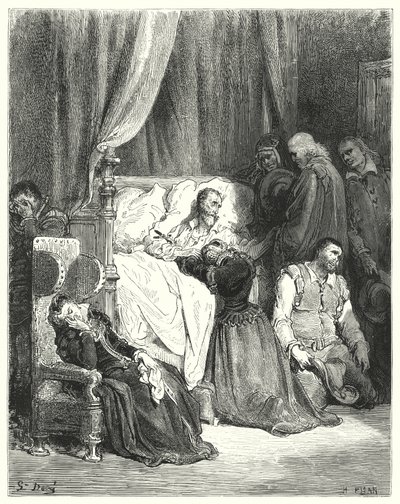 Mort de Don Quichotte (gravure) - Gustave Dore