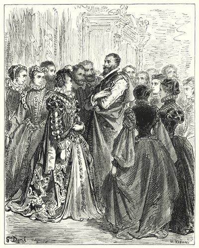 Don Quichotte de Gustave Doré : "La femme de Don Antonio avait invité plusieurs de ses amis à un bal, pour honorer son invité" - Gustave Dore