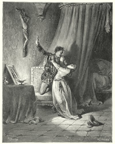 Don Quichotte de Gustave Doré: "Je suis à vous en ce moment, belle Dorothée: voyez, je vous donne ici ma main pour être la vôtre" (gravure) - Gustave Dore