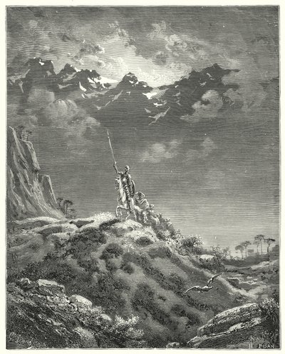 Don Quichotte de Gustave Doré: "Vers le royaume de Micomicon" (gravure) - Gustave Dore