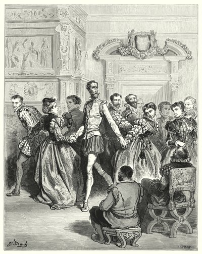 Don Quichotte de Gustave Doré : "Deux dames faisaient principalement leur cour à Don Quichotte" - Gustave Dore
