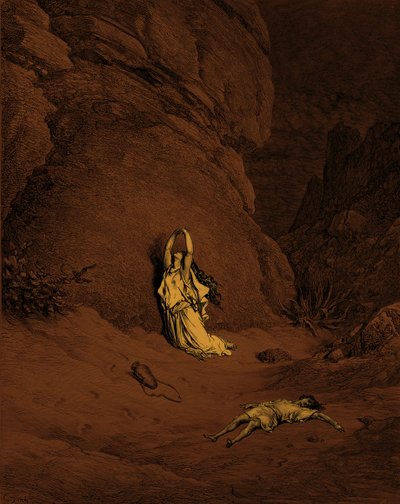 Agar et Ismaël, gravure par Doré - Gustave Dore