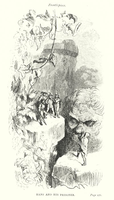 Hans et son prisonnier (gravure) - Gustave Dore
