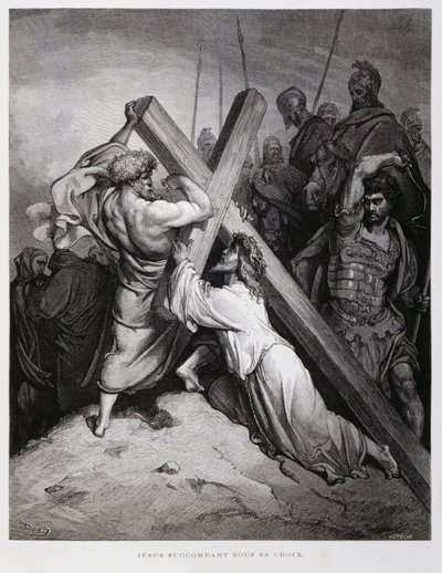 Jésus porte la croix, Illustration de la Bible de Doré - Gustave Dore