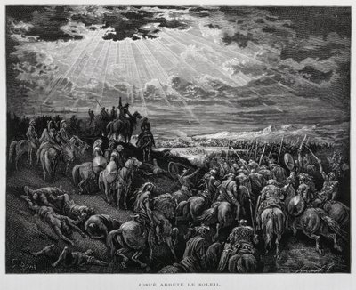Josué arrête le soleil, Illustration de la Bible de Doré - Gustave Dore