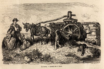 La noria, une machine hydraulique pour élever les niveaux d
