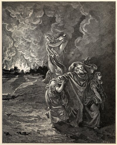 Lot et ses filles fuyant Sodome - Gustave Dore