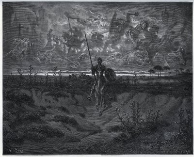 Dans ce voyage, notre tout nouvel aventurier se parlait à lui-même - de "Don Quichotte de la Manche" de Miguel Cervantes - Gustave Dore