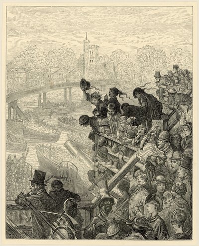 Course de bateaux Oxford et Cambridge, Putney - Gustave Dore