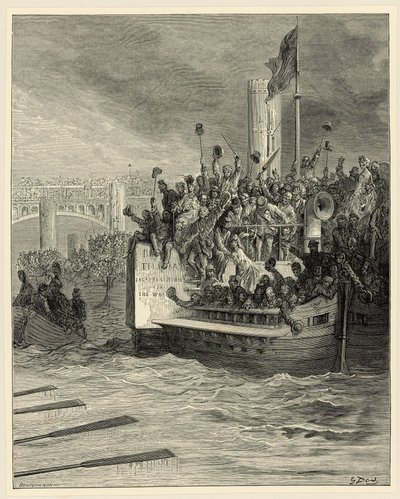 Course de bateaux Oxford et Cambridge, Putney - Gustave Dore