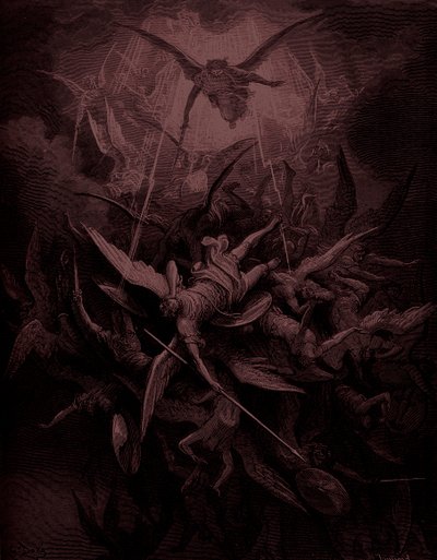 Le Paradis Perdu : Chute des anges rebelles, artiste Doré - Gustave Dore
