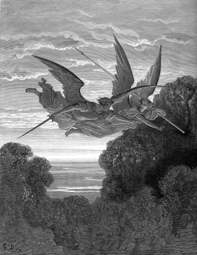 Le Paradis perdu : Ithuriel et Zephon, par Doré - Gustave Dore