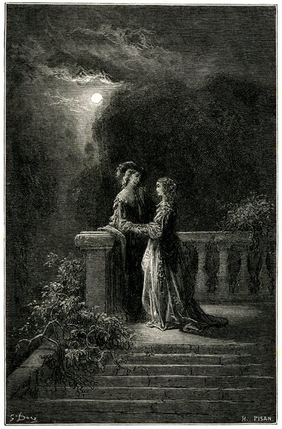 Sigognac et Isabelle : amoureux enfin réunis au clair de lune. À la fin, l