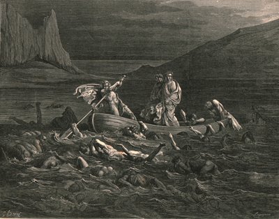 Dès que les deux embarquèrent, coupant les vagues, vers 1890 - Gustave Dore