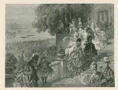 Spectateurs regardant une course de bateaux - Gustave Dore
