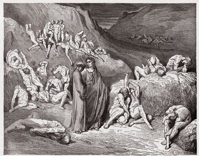 La Divine Comédie, Inferno, Chant 29 : Les faussaires et les faussaires tourmentés par des démangeaisons - par Dante Alighieri (1265-1321) - Illustration par Gustave Doré (1832-1883) - Gustave Dore