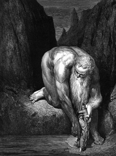 La Divine Comédie, par Dante : Le Géant Antée - Gustave Dore