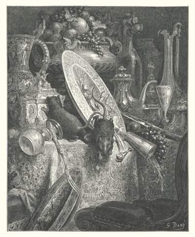 Les Fables de La Fontaine : Le Rat de ville et le Rat des champs - Gustave Dore