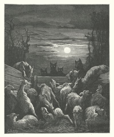 Les Fables de La Fontaine : Les Loups et les Brebis - Gustave Dore