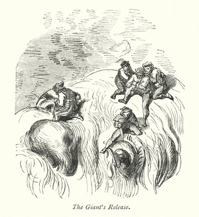 Le lâcher de géants (gravure) - Gustave Dore