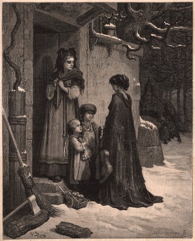 La cigale et la fourmi, illustration de la fable de Jean de la Fontaine - Gustave Dore