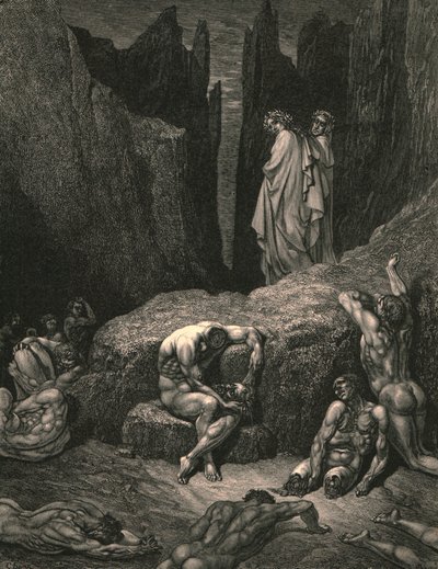 Pourquoi fixes-tu encore ton regard en bas parmi les ombres mutilées et misérables, vers 1890 - Gustave Dore