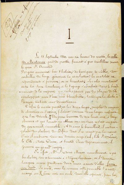 Première page du manuscrit de « L