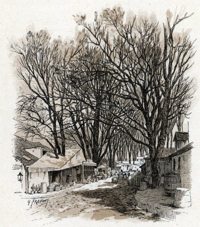 Vue du nouvel entrepôt de la rue Léopold, Bercy, Paris (dessin de Gustave Fraipont) - Gustave Fraipont