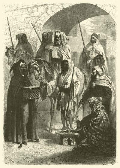 La collecte des impôts au Maroc (gravure) - Gustave Janet