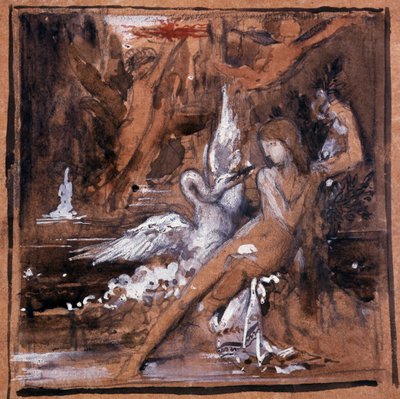 Léda et le cygne. Dessin de Gustave Moreau (1826-1898) - Gustave Moreau