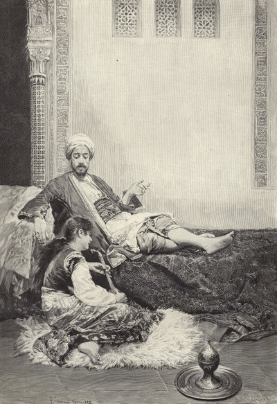Dans le harem (gravure) - Gustavo Simoni