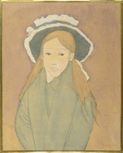 Fille avec grand chapeau et cheveux couleur paille, 1910s - Gwen John