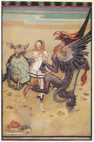 Alice dansant avec la Fausse Tortue et le Griffon - Gwynedd M. Hudson