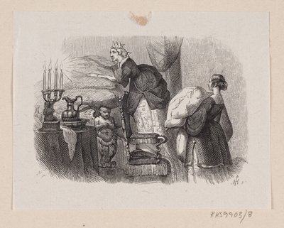 Illustration pour "La Princesse au petit pois" dans H.C. Andersen, "Contes et histoires", Tome 1 - H.P. Hansen