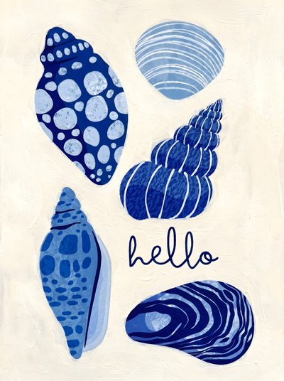 Bonjour Blue Seashells - HUGO