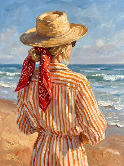 Journée à la plage avec un chapeau de paille - HUGO