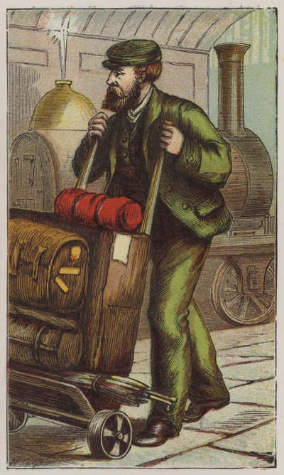 Portier de gare (lithographie en couleur) - H.W. (after) Petherick