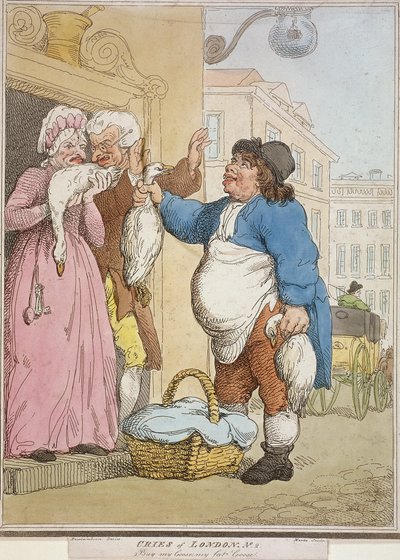 Achetez mon oie, mon oie grasse, planche II des Cris de Londres - H Merke