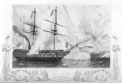 HMS Agamemnon attaquant le Fort Constantine, 1854-1857 - H. Winkles