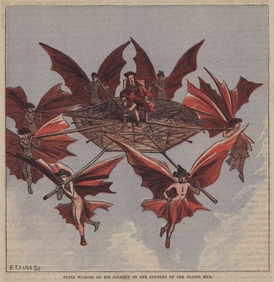 Peter Wilkins en route vers le pays des hommes volants - after Hablot Knight Browne