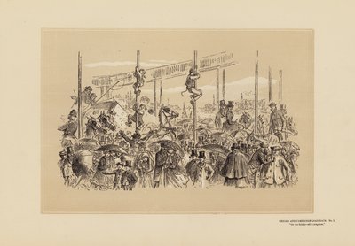 Course de bateaux Oxford et Cambridge, n° 3, Sur le pont (gravure) - Hablot Knight (1815 92) Browne