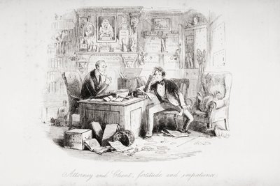 Avocat et Client, fortitude et impatience, illustration de 