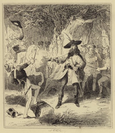 Courtenay tirant sur le lieutenant Bennett - Hablot Knight Browne