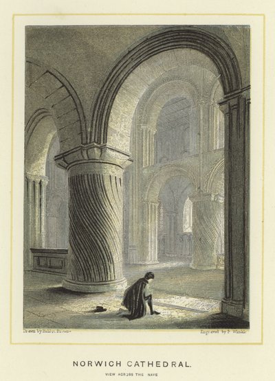 Cathédrale de Norwich, vue à travers la nef - Hablot Knight Browne