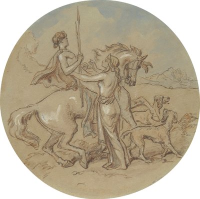 Un des dix-huit dessins pour une série de planches illustrant Vénus et Adonis - Hablot Knight Browne