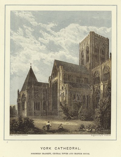 Cathédrale de York, transept nord, tour centrale et salle capitulaire - Hablot Knight Browne